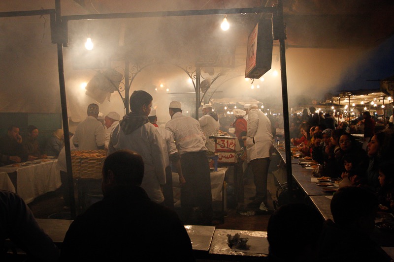 Dinner time at the Marrakesh market
