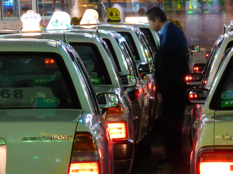 Taxi queue, Nagano, Japan
