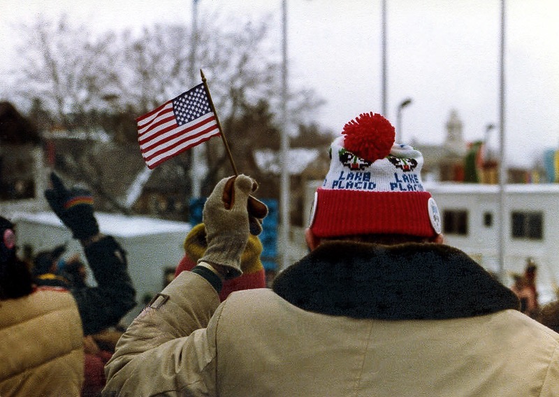 Moments after the Miracle on Ice, Lake Placid, 1980
