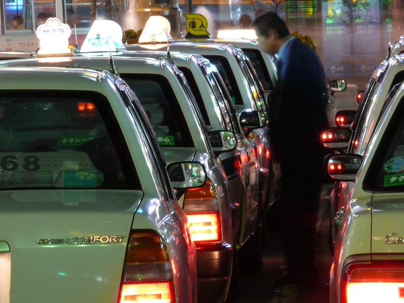 Taxi queue, Nagano, Japan
