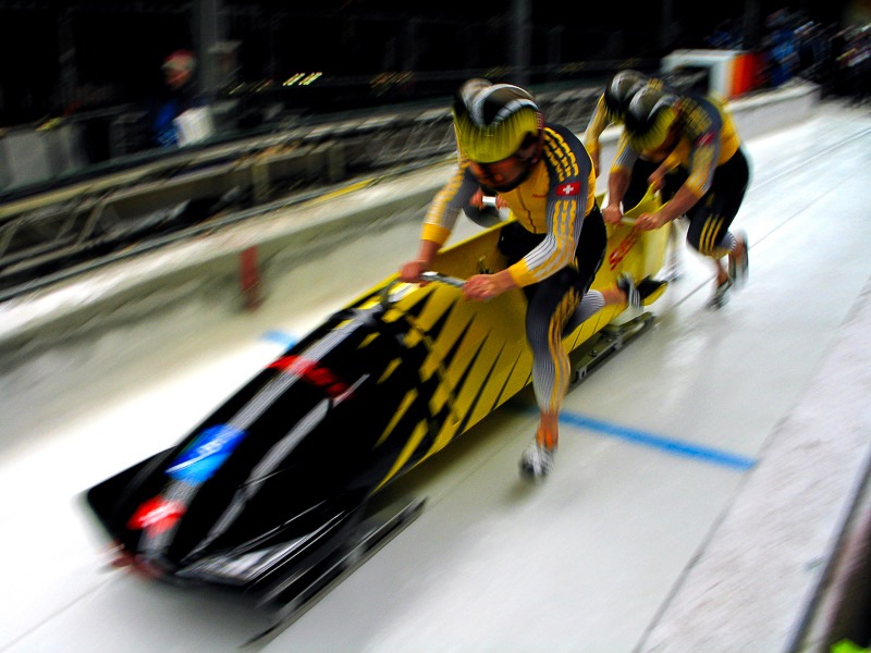 Bobsled start 2, Torino, Italy 2006
